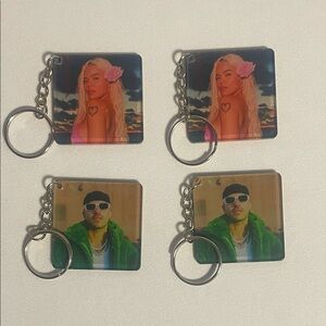 Karol G & Feid/ Ferxxo Keychain set of 4 (llaveros)